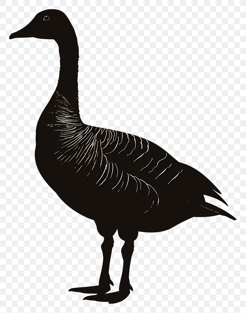 Goose Silhouette - Goose Silhouette On Transparent Background PNG