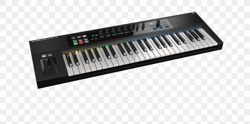 Musical Instruments Native Instruments MIDI Controllers MIDI Keyboard Software Synthesizer, PNG, 8031x4015px, Musical Instruments, Analog Synthesizer, Digital Piano, Disc Jockey, Electric Piano Download Free