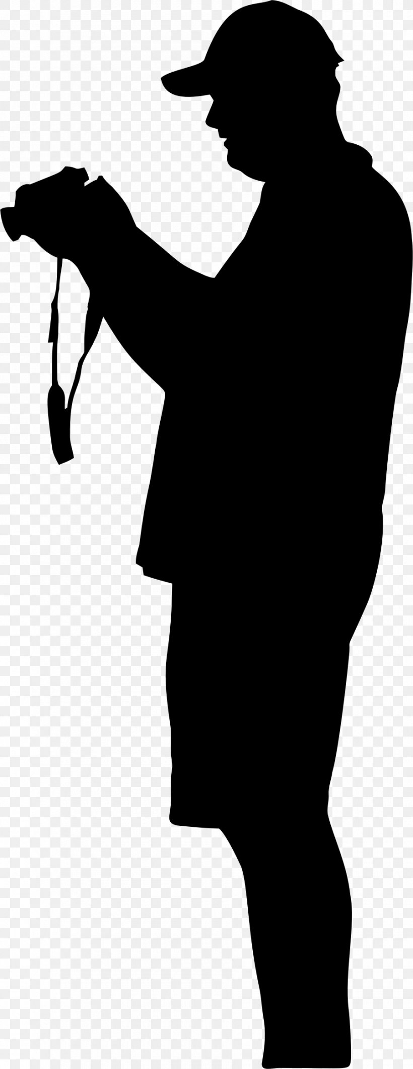 Silhouette Black And White Clip Art, PNG, 900x2326px, Silhouette, Black, Black And White, Camera, Camera Operator Download Free