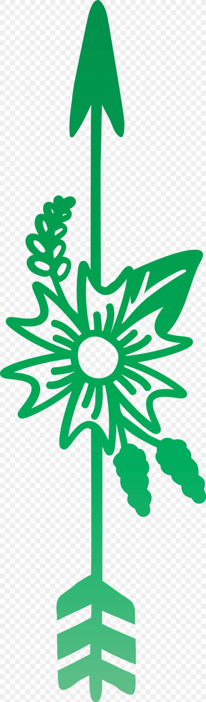 Boho Arrow Flower Arrow, PNG, 881x2999px, Boho Arrow, Flower, Flower Arrow, Green, Leaf Download Free