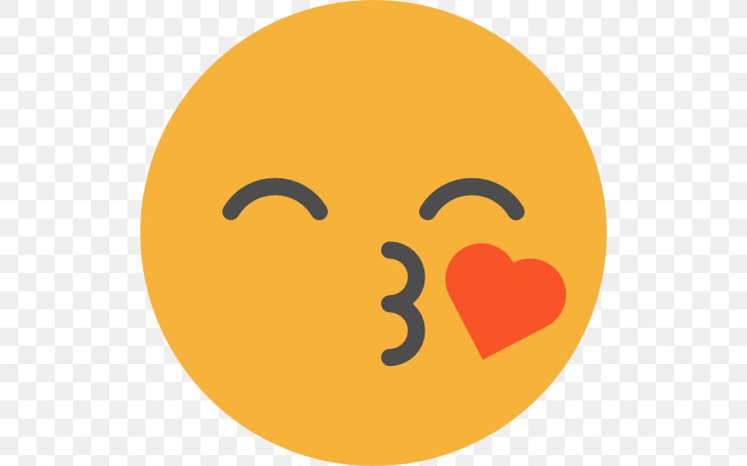 Emoticon Smiley Kiss, PNG, 512x512px, Emoticon, Emotion, Happiness, Kiss, Orange Download Free