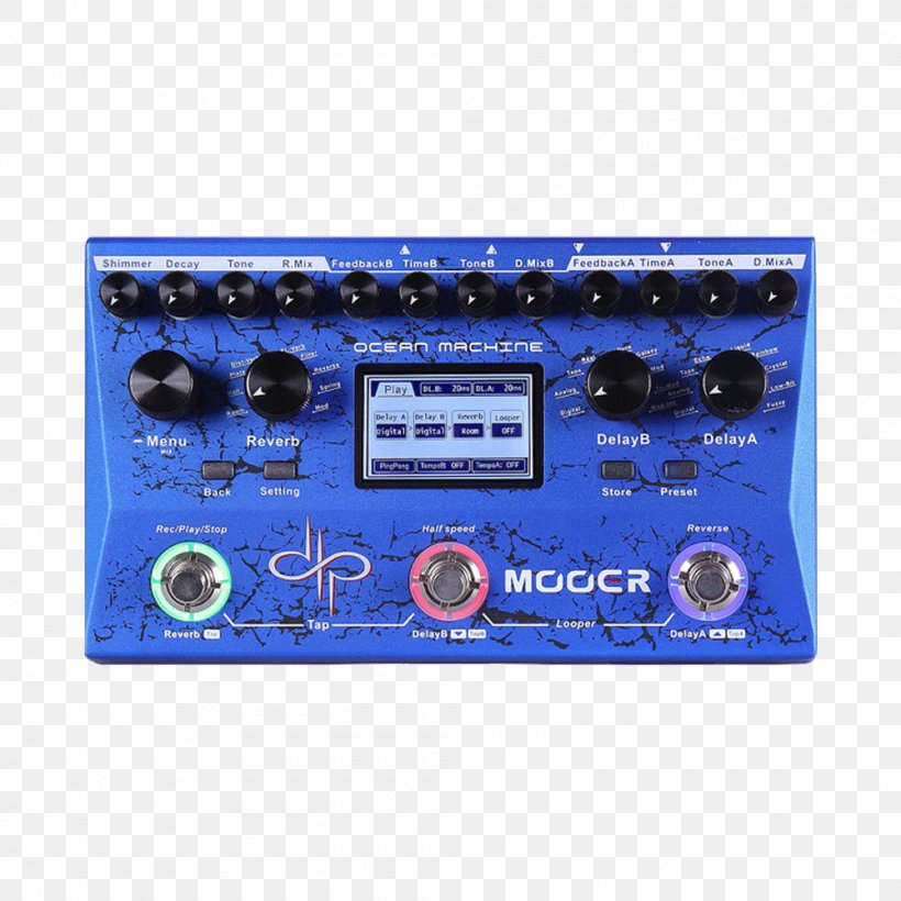 Ocean Machine: Biomech Effects Processors & Pedals Mooer Audio Delay Guitarist, PNG, 1000x1000px, Watercolor, Cartoon, Flower, Frame, Heart Download Free