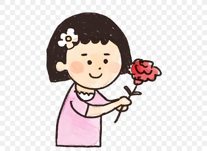 Cartoon Cheek Pink Smile Happy, PNG, 494x600px, Cartoon, Bouquet, Cheek, Child, Finger Download Free