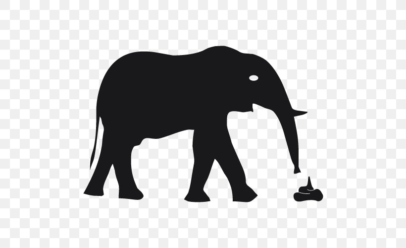 African Bush Elephant Elephants Clip Art Vector Graphics Silhouette, PNG, 500x500px, African Bush Elephant, African Elephant, Asian Elephant, Baby Elephant, Black And White Download Free