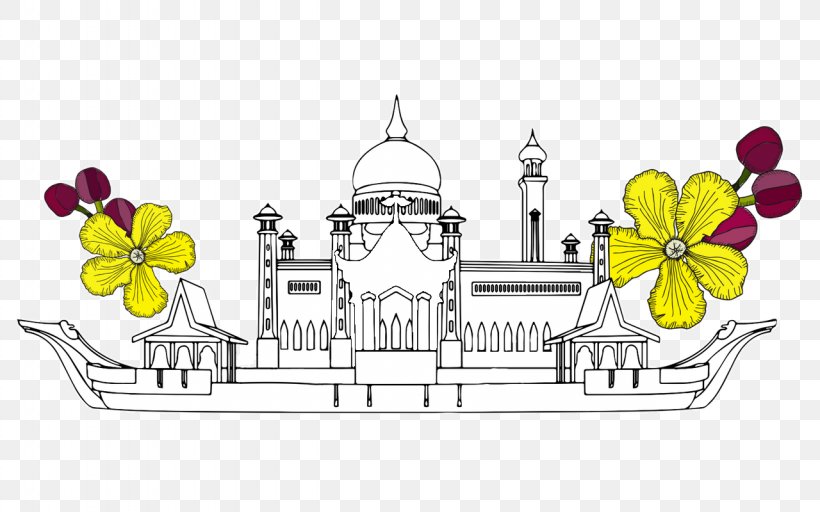 Floral Design Brunei Line Art Drawing, PNG, 1280x800px, Floral Design, Area, Art, Artwork, Brunei Download Free
