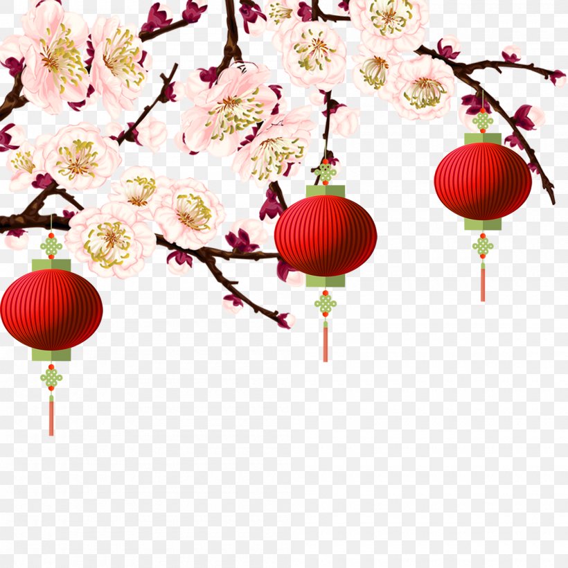 Plum Blossom Chinese New Year, PNG, 2000x2000px, Plum Blossom, Branch, Chinese New Year, Creativity, Flower Download Free