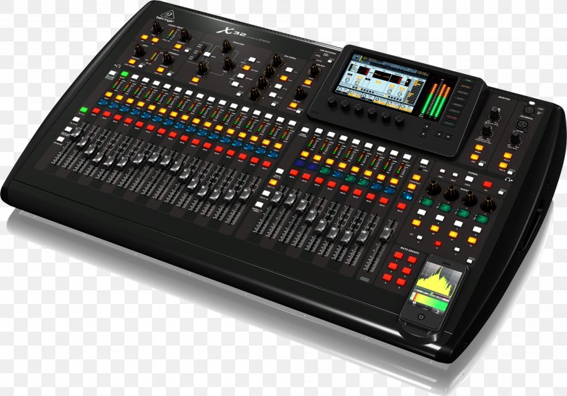 Microphone X32 Digital Mixing Console Audio Mixers Behringer, PNG, 2000x1399px, Microphone, Audio, Audio Control Surface, Audio Equipment, Audio Mixers Download Free