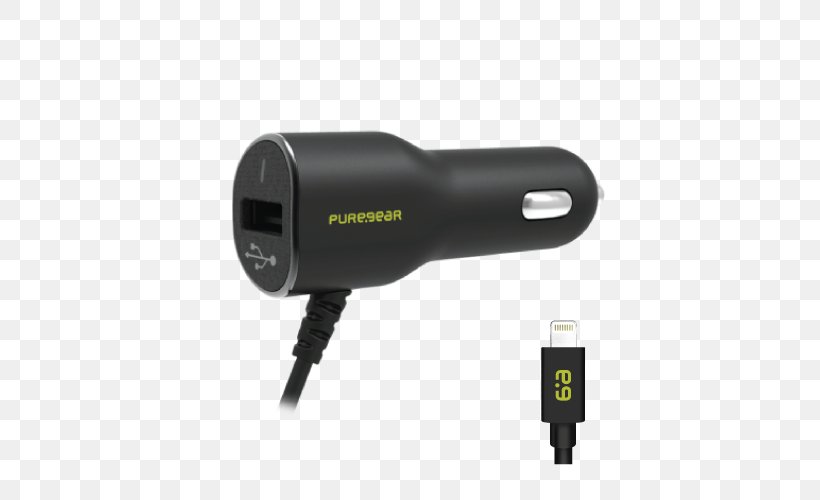 Battery Charger Micro-USB Lightning Ampere, PNG, 500x500px, Battery Charger, Ac Adapter, Adapter, Ampere, Apple Download Free