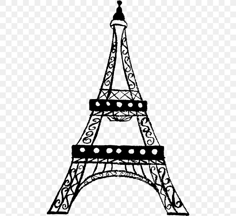 Eiffel Tower Black And White Clipart - semangat