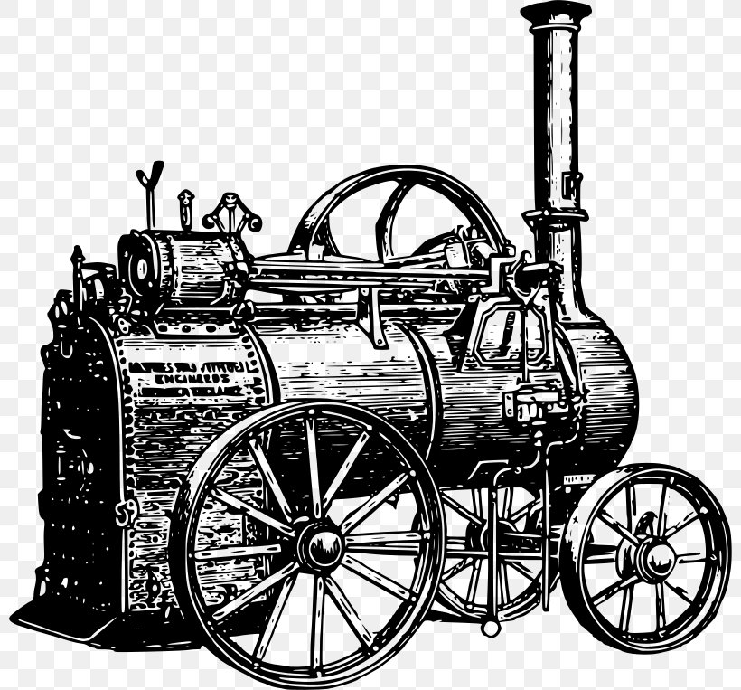 Train Steam Engine Steam Locomotive Clip Art, PNG, 800x763px, Train, Black And White, Car, Drawing, Engine Download Free