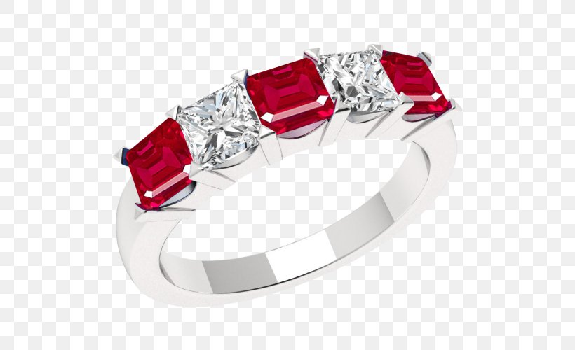 Ruby Eternity Ring Diamond Cut Princess Cut, PNG, 500x500px, Ruby, Carat, Colored Gold, Cut, Diamond Download Free