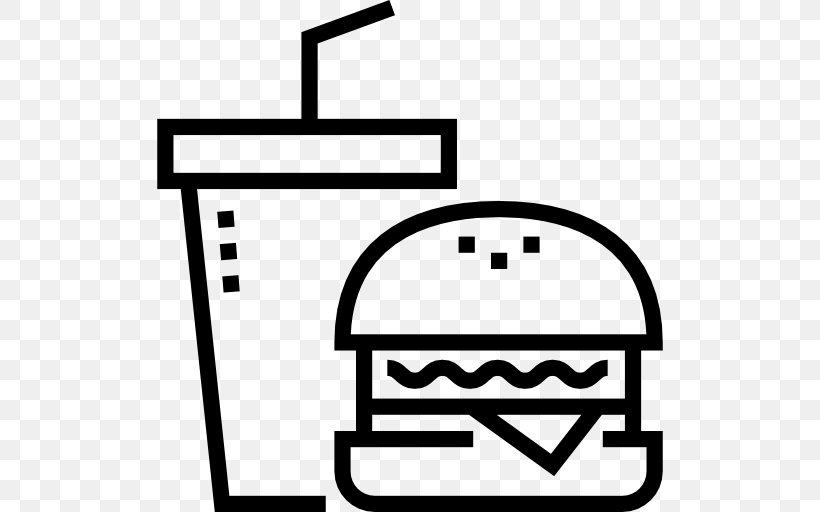 Hamburger Take-out Fast Food Restaurant, PNG, 512x512px, Hamburger, Area, Black, Black And White, Brand Download Free