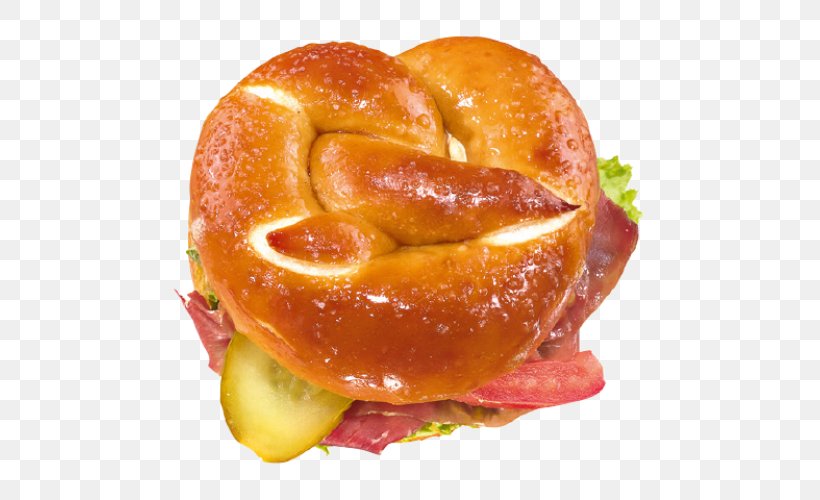 Pretzel Lye Roll Bagel Breakfast Sandwich Danish Pastry, PNG, 500x500px, Pretzel, American Food, Bagel, Baked Goods, Breakfast Download Free