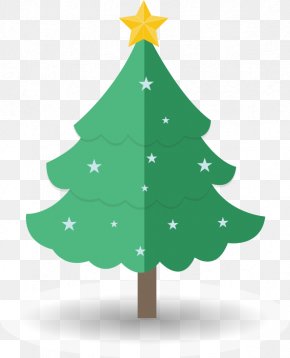 Hand-drawn Cartoon Christmas Tree Star Pattern - Christmas Tree Cartoon Drawing PNG