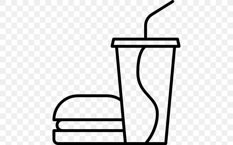 Hamburger Fizzy Drinks Junk Food Fast Food, PNG, 512x512px, Hamburger, Area, Black And White, Chair, Cooking Download Free