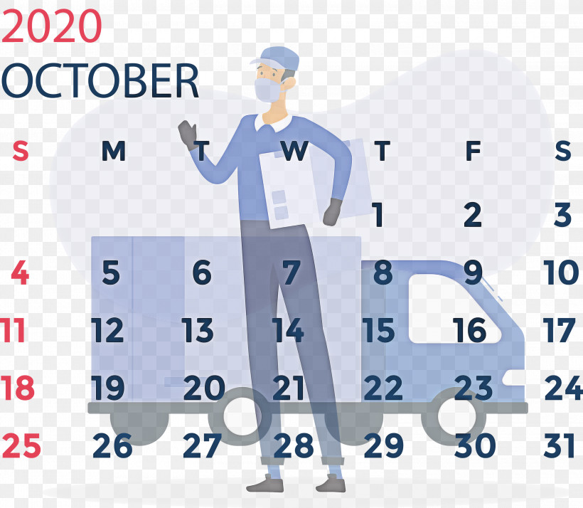 October 2020 Calendar October 2020 Printable Calendar, PNG, 3000x2613px, October 2020 Calendar, Ascii Art, Calendar System, Cartoon, Computer Download Free