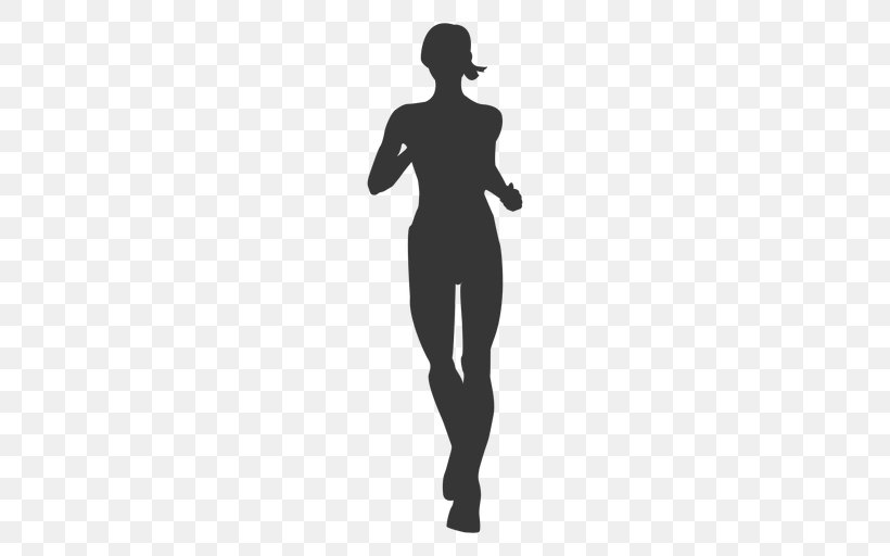 Silhouette Jogging, PNG, 512x512px, Silhouette, Black And White, Human, Jogging, Joint Download Free