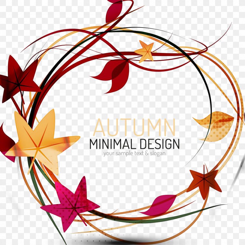Autumn Maple Leaf Illustration, PNG, 1000x1000px, Autumn, Artwork, Floral Design, Flower, Green Download Free