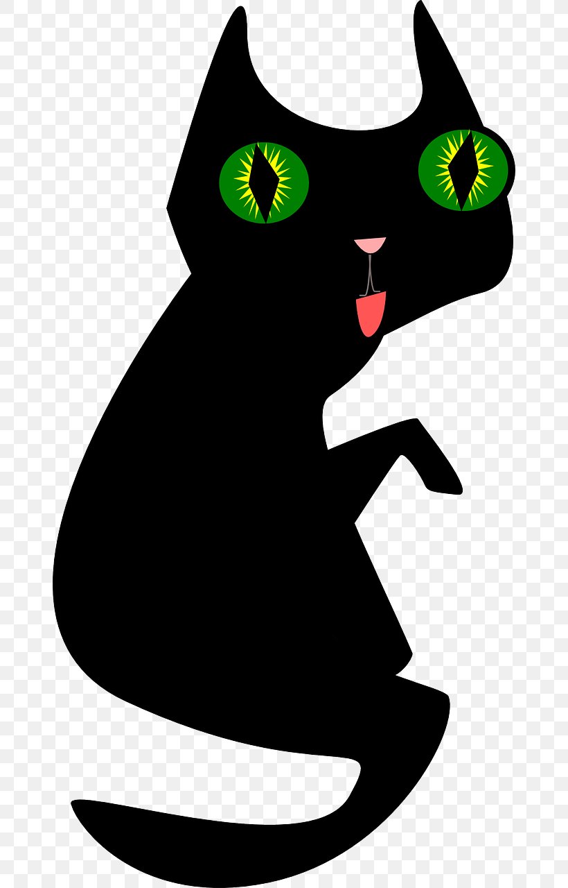 Black Cat Kitten Clip Art, PNG, 668x1280px, Cat, Art, Artwork, Black, Black And White Download Free