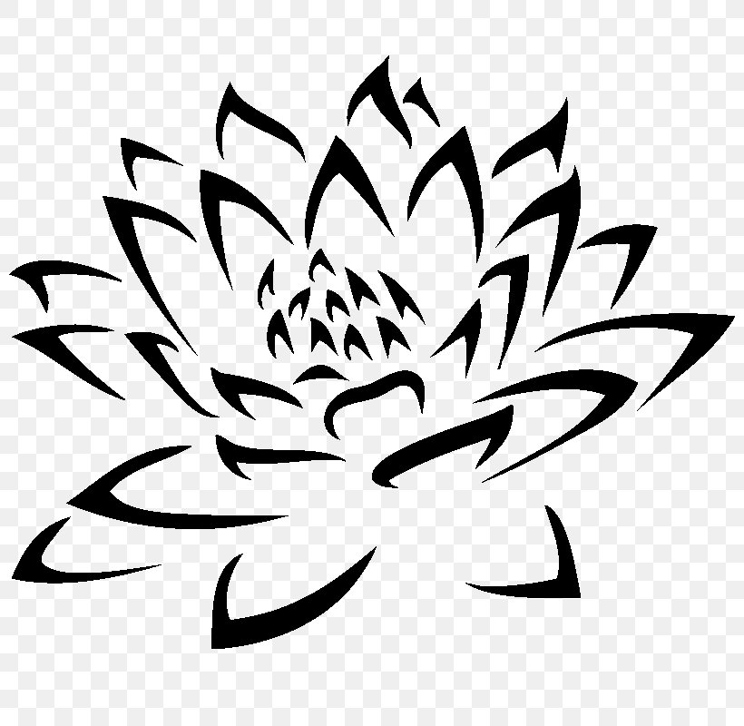 Nelumbo Nucifera Drawing Tribe Stencil, PNG, 800x800px, Nelumbo Nucifera, Artwork, Black, Black And White, Buddhist Symbolism Download Free