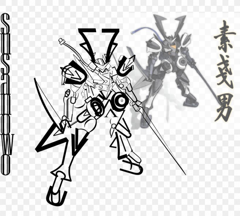 Susanoo-no-Mikoto Gundam Model Line Art Drawing, PNG, 900x811px, Susanoonomikoto, Art, Artwork, Black And White, Cartoon Download Free