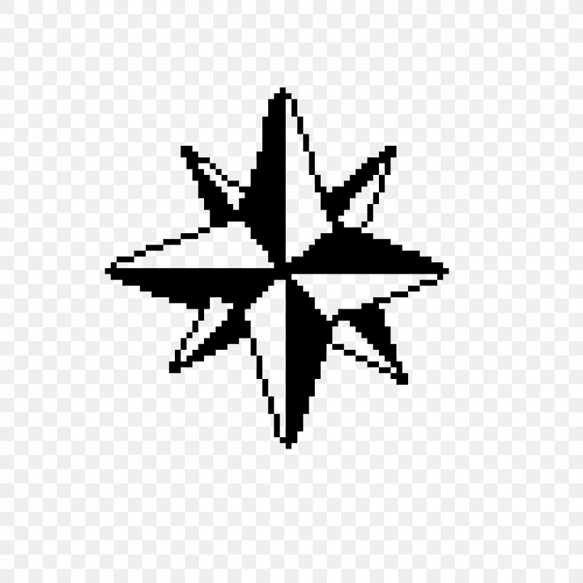 Compass Rose Clip Art, PNG, 1200x1200px, Compass Rose, Area, Black And White, Compass, Leaf Download Free