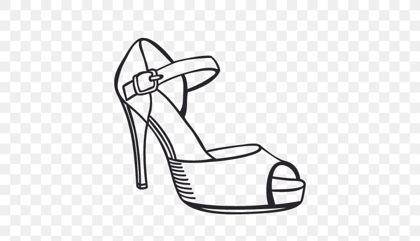Vector Outline Drawing of a Female High Heel Shoe Stock Illustration -  Illustration of shape, foot: 201551540