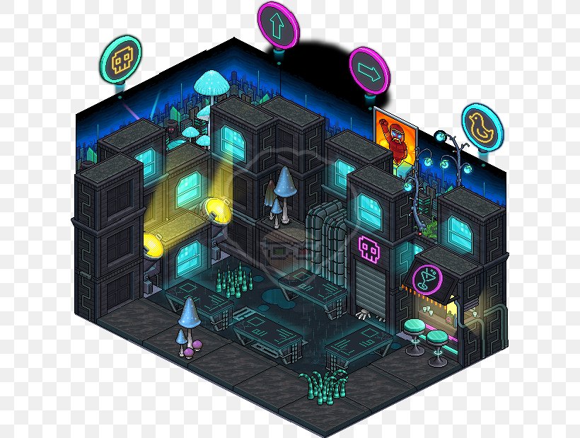 Habbo Cyberpunk Game Virtual Community City, PNG, 620x619px, Watercolor, Cartoon, Flower, Frame, Heart Download Free