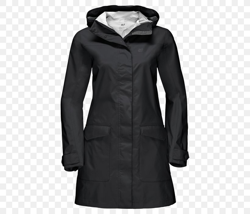 Overcoat Jacket Jack Wolfskin Womens Crosstown Raincoat, PNG, 700x700px, Overcoat, Black, Clothing, Coat, Fur Download Free