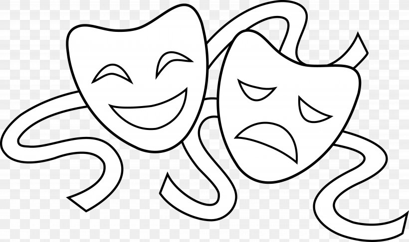 Mask Theatre Drawing Drama Clip Art, PNG, 8310x4926px, Watercolor, Cartoon, Flower, Frame, Heart Download Free