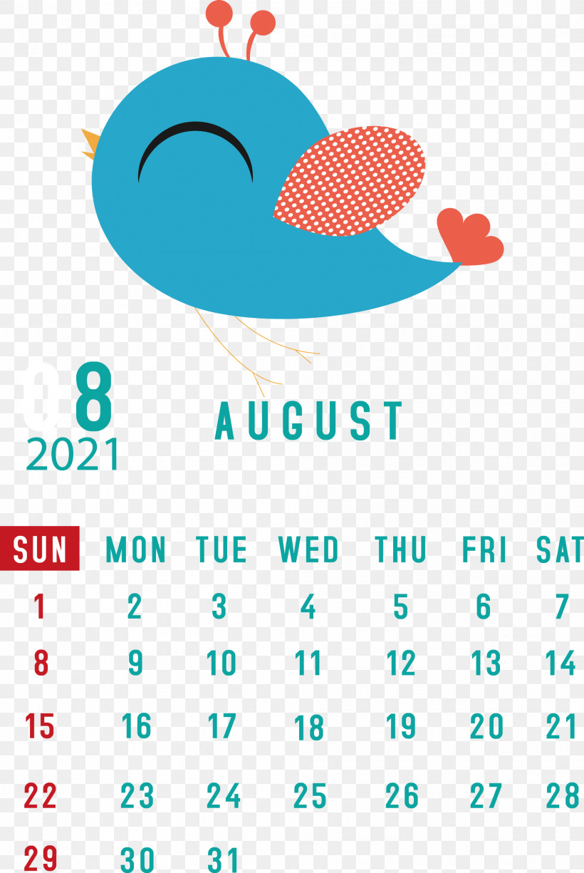 August 2021 Calendar August Calendar 2021 Calendar, PNG, 2007x2999px, 2021 Calendar, Aqua M, Calendar System, Line, Logo Download Free