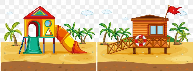 Cartoon Drawing Beach Illustration, PNG, 1417x523px, Cartoon, Area, Beach, Drawing, Outdoor Play Equipment Download Free