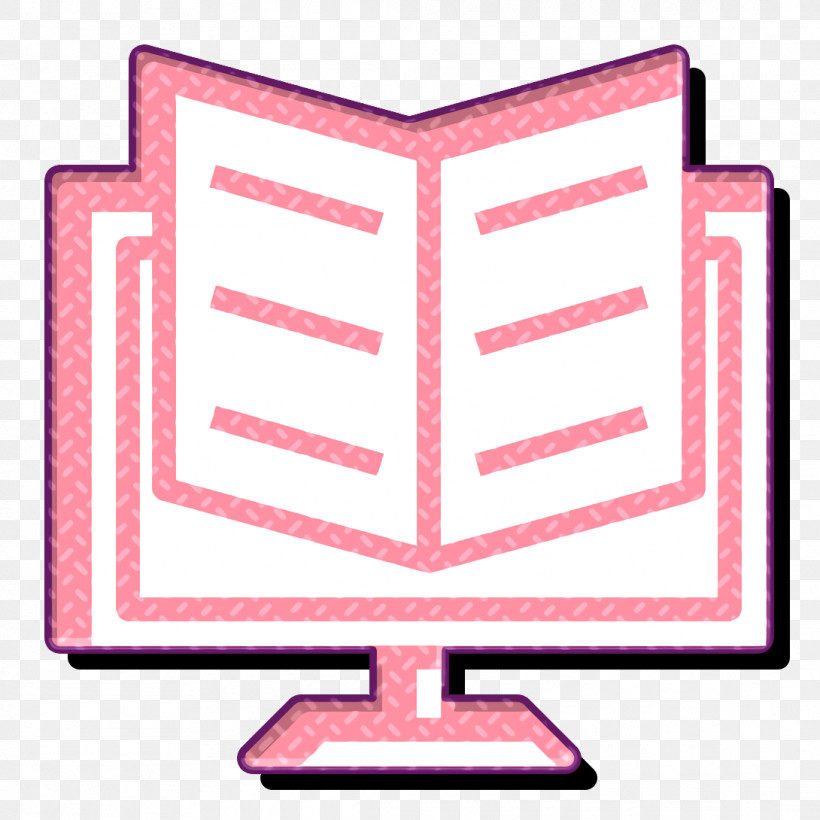 Ebook Icon Digital Service Icon, PNG, 1090x1090px, Ebook Icon, Digital Service Icon, Line, Pink, Rectangle Download Free
