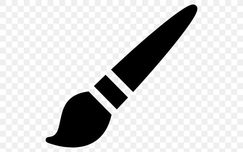Paintbrush Clip Art, PNG, 512x512px, Paintbrush, Black And White, Brush, Microsoft Paint, Monochrome Photography Download Free