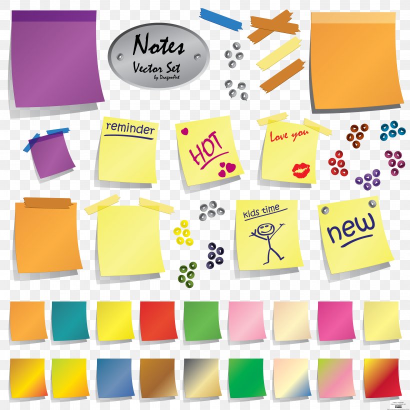 Sticky Notes, PNG, 4167x4167px, Watercolor, Cartoon, Flower, Frame, Heart Download Free