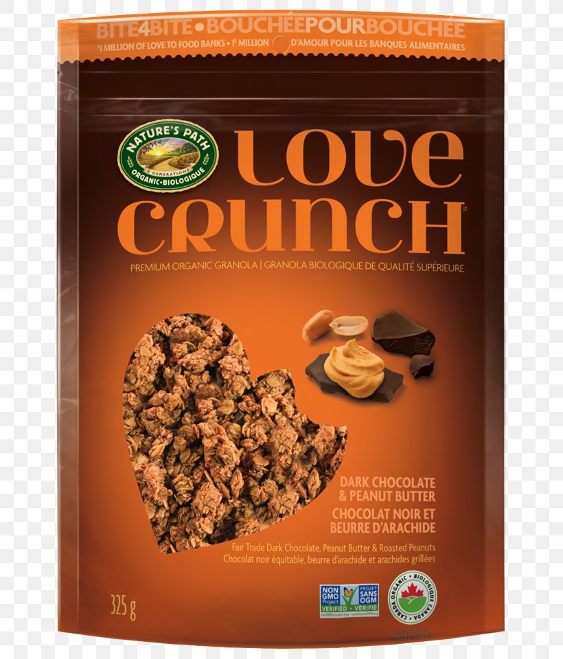 Organic Food Nature's Path Organic Love Crunch Dark Chocolate Granola Dark Chocolate Peanut Butter Love Crunch Premium, PNG, 720x960px, Watercolor, Cartoon, Flower, Frame, Heart Download Free