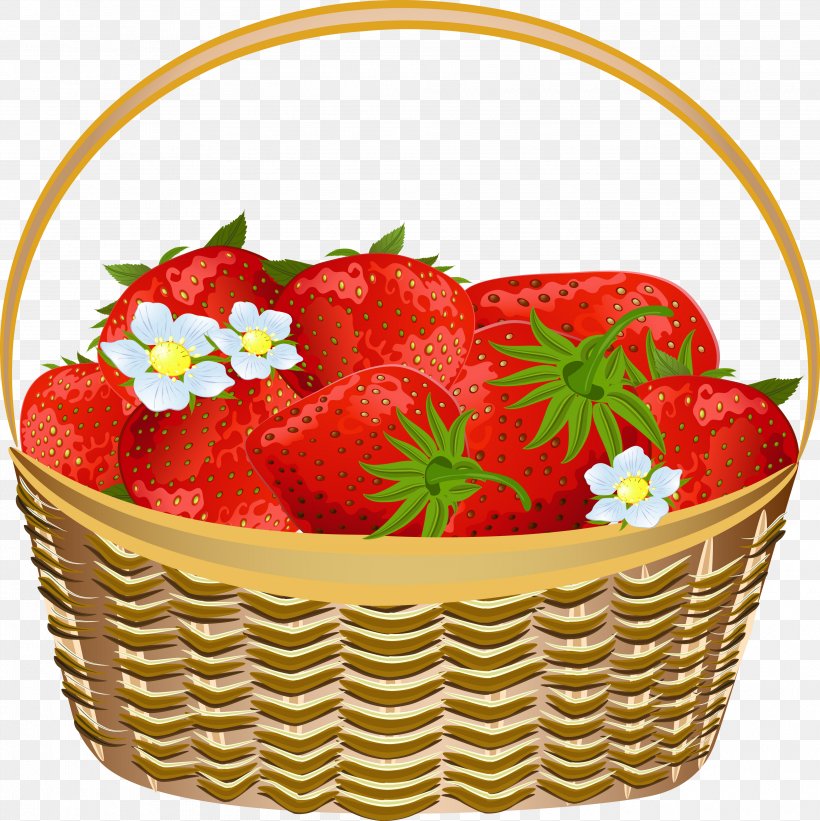 Strawberry Basket Fruit Clip Art, PNG, 3961x3969px, Strawberry, Apple, Basket, Berry, Cut Flowers Download Free