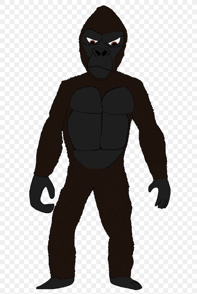 Gorilla Homo Sapiens Character Cartoon Fiction, PNG, 652x1224px, Gorilla, Cartoon, Character, Fiction, Fictional Character Download Free