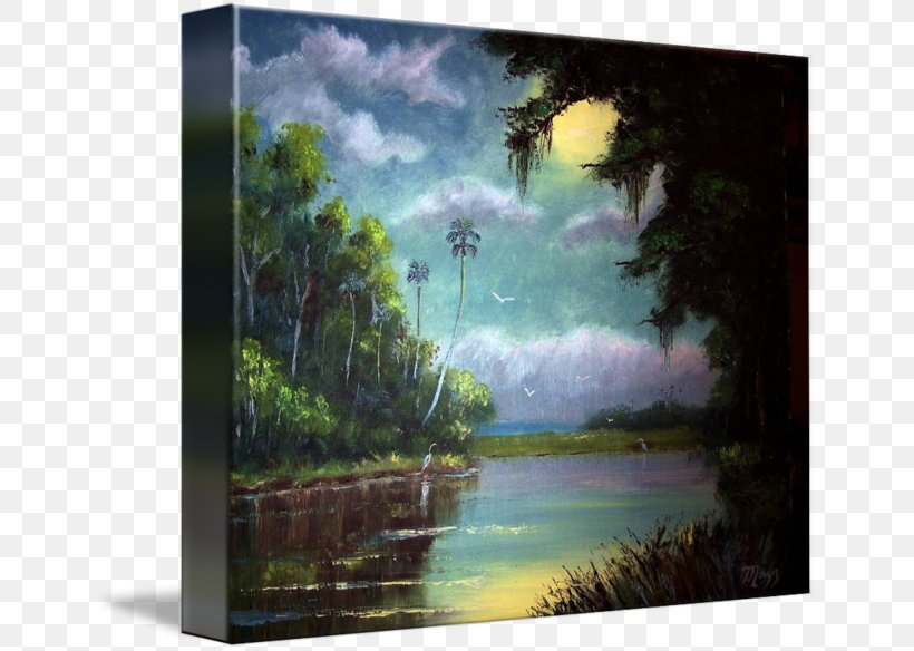 Watercolor Painting Water Resources Acrylic Paint Bayou, PNG, 650x584px, Painting, Acrylic Paint, Art, Artwork, Bank Download Free