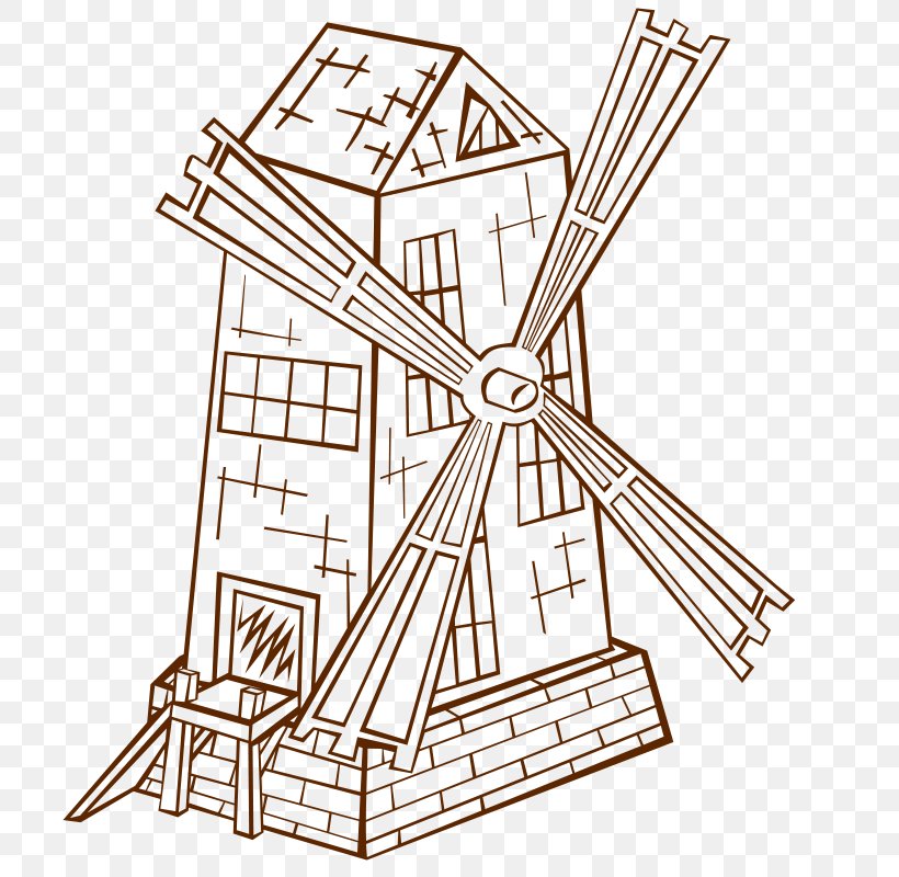 Windmill Cartoon Drawing Clip Art, PNG, 800x800px, Windmill, Black And White, Cartoon, Drawing, Farm Download Free