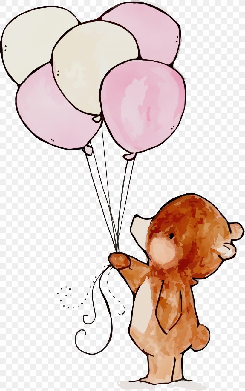 Balloon Pink Cartoon Party Supply Cut Flowers, PNG, 2263x3618px, Watercolor, Balloon, Cartoon, Cut Flowers, Paint Download Free