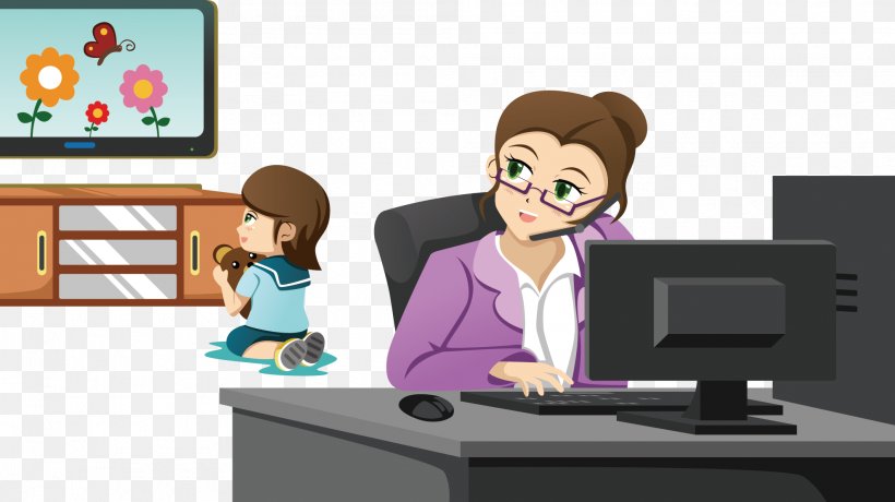 Mother Working Parent Clip Art, PNG, 1977x1111px, Mother, Business, Businessperson, Cartoon, Child Download Free