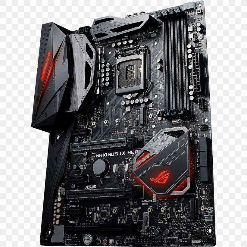 Intel ASUS MAXIMUS X HERO ATX Motherboard LGA 1151 ASUS Maximus IX Hero, PNG, 1000x1000px, Intel, Asus, Asus Maximus Ix Hero, Asus Rog Maximus Ix Formula, Atx Download Free