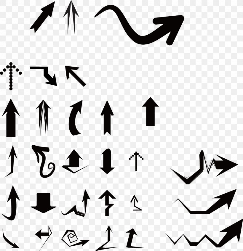 Arrow Euclidean Vector Clip Art, PNG, 1223x1266px, Drawing, Art, Black, Black And White, Calligraphy Download Free