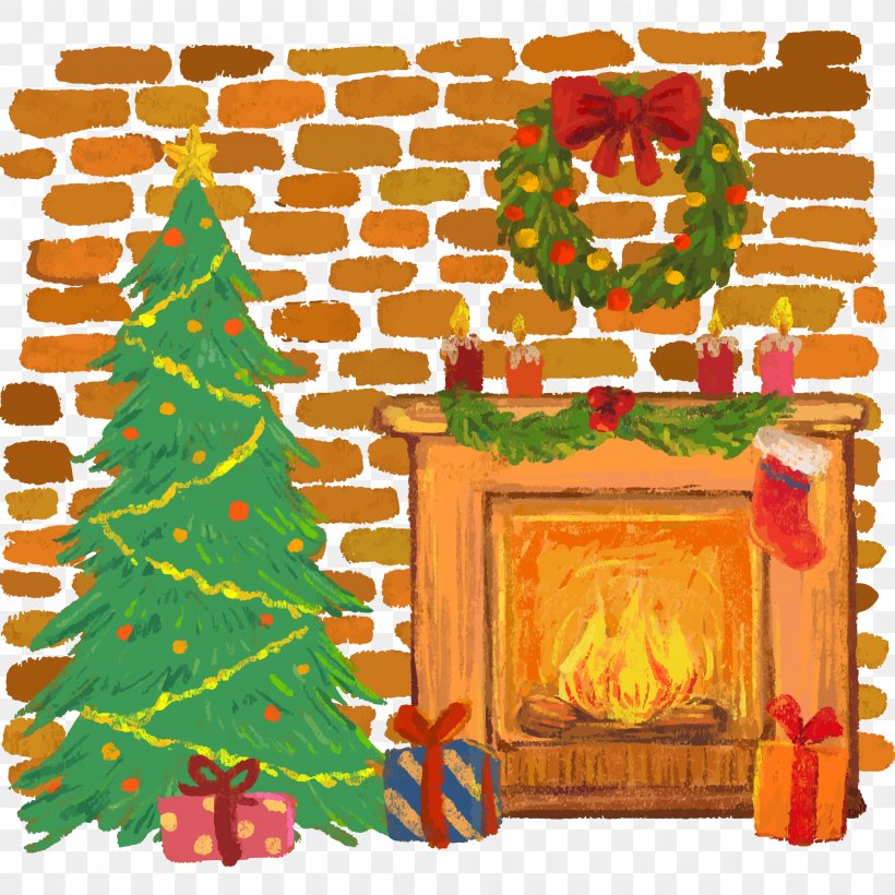 Christmas Tree Furnace Fireplace Santa Claus, PNG, 2000x2000px, Christmas, Chimney, Christmas Decoration, Christmas Gift Bringer, Christmas Lights Download Free