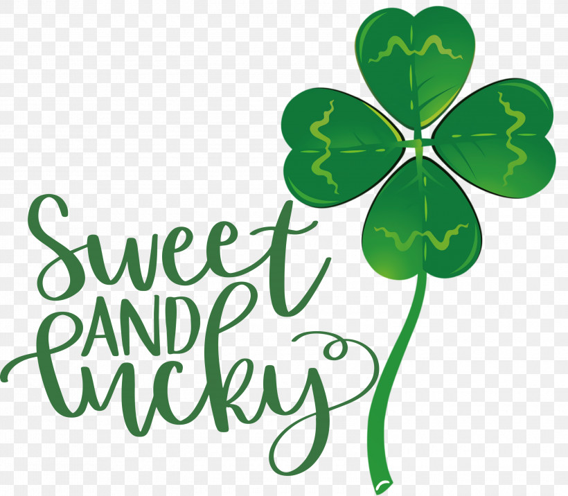 Sweet And Lucky St Patricks Day, PNG, 3000x2620px, St Patricks Day, Biology, Flower, Green, Leaf Download Free