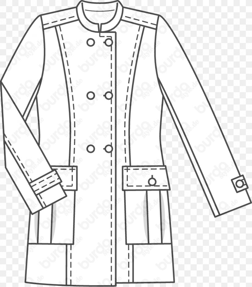 Jacket Burda Style Sewing Magazine Pattern, PNG, 834x950px, Jacket, Black, Black And White, Burda Style, Clothing Download Free
