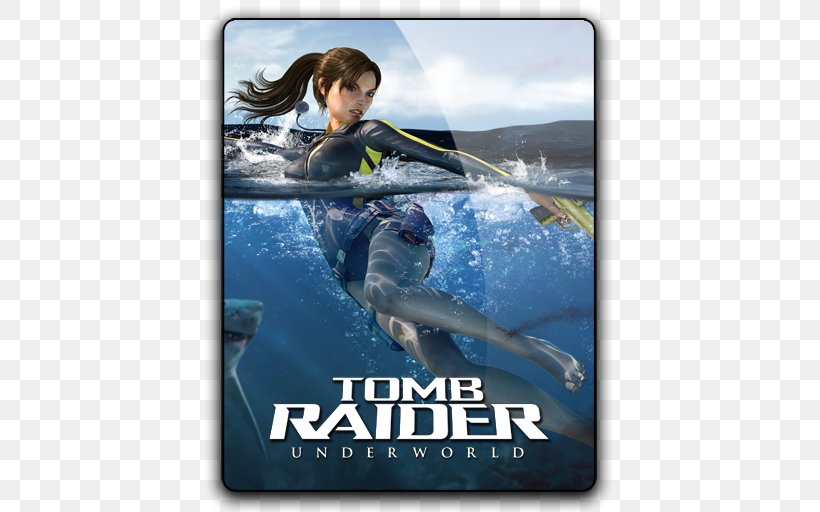 Tomb Raider: Underworld Tomb Raider: Legend Tomb Raider: Anniversary Rise Of The Tomb Raider, PNG, 512x512px, Tomb Raider Underworld, Advertising, Dolphin, Game, Lara Croft Tomb Raider Download Free