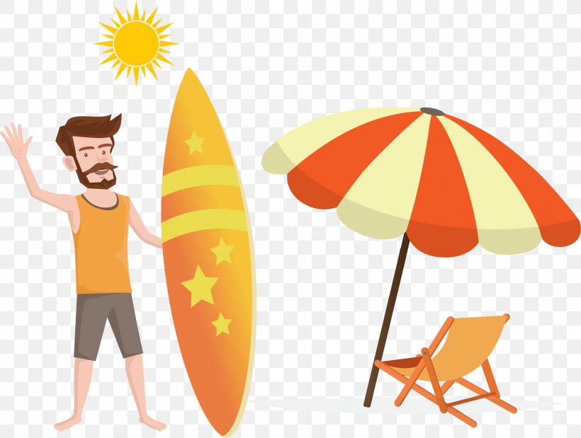 Beach, PNG, 2238x1690px, Surfing, Beach, Broadcasting, Cartoon, Orange Download Free