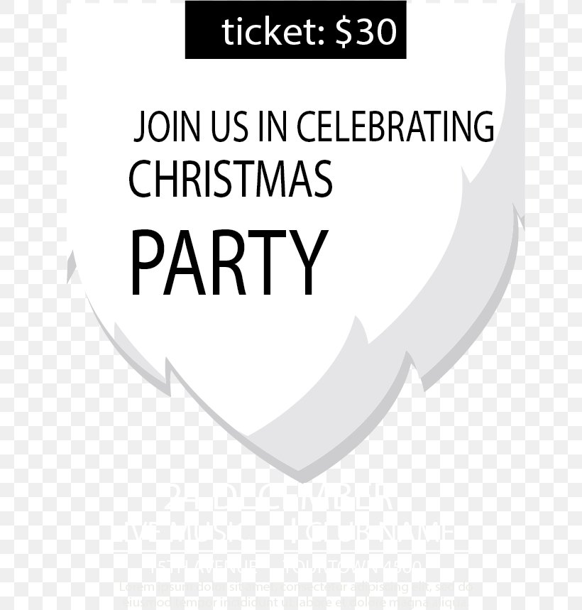 Party Convite Christmas Gratis, PNG, 711x859px, Party, Area, Black And White, Brand, Christmas Download Free